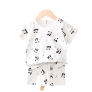 JESMARY – ĐỒ BỘ THUN CÓ TAY QUẦN NGẮN CHO BÉ | MÀU TRẮNG, HỌA TIẾT GẤU TRÚC PANDA